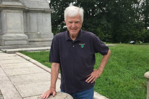 Bryn Mawr Hospital Patient, Joe standing outside