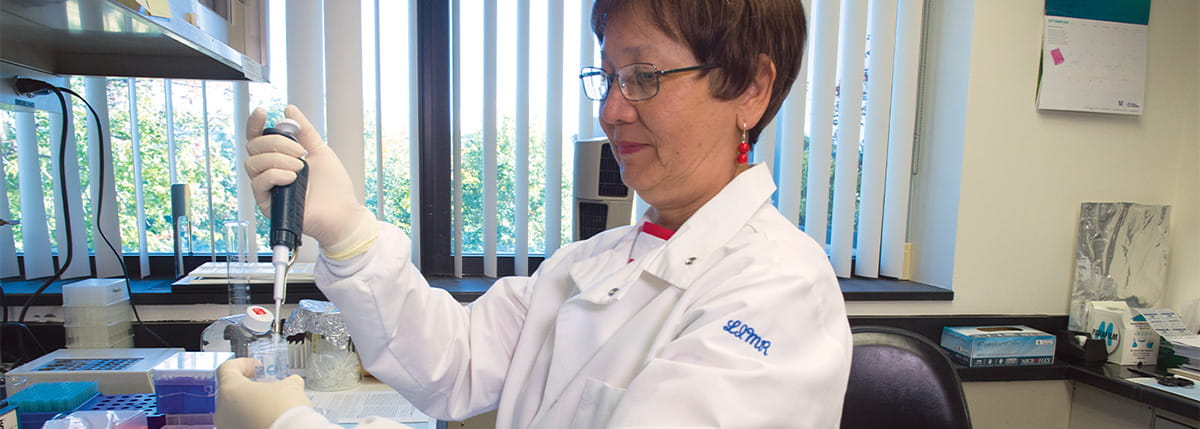 Researcher in lab