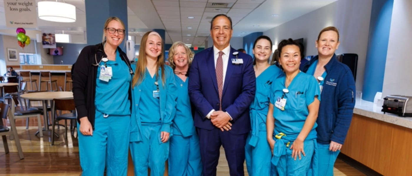Ed Jimenez with Main Line Health nurses