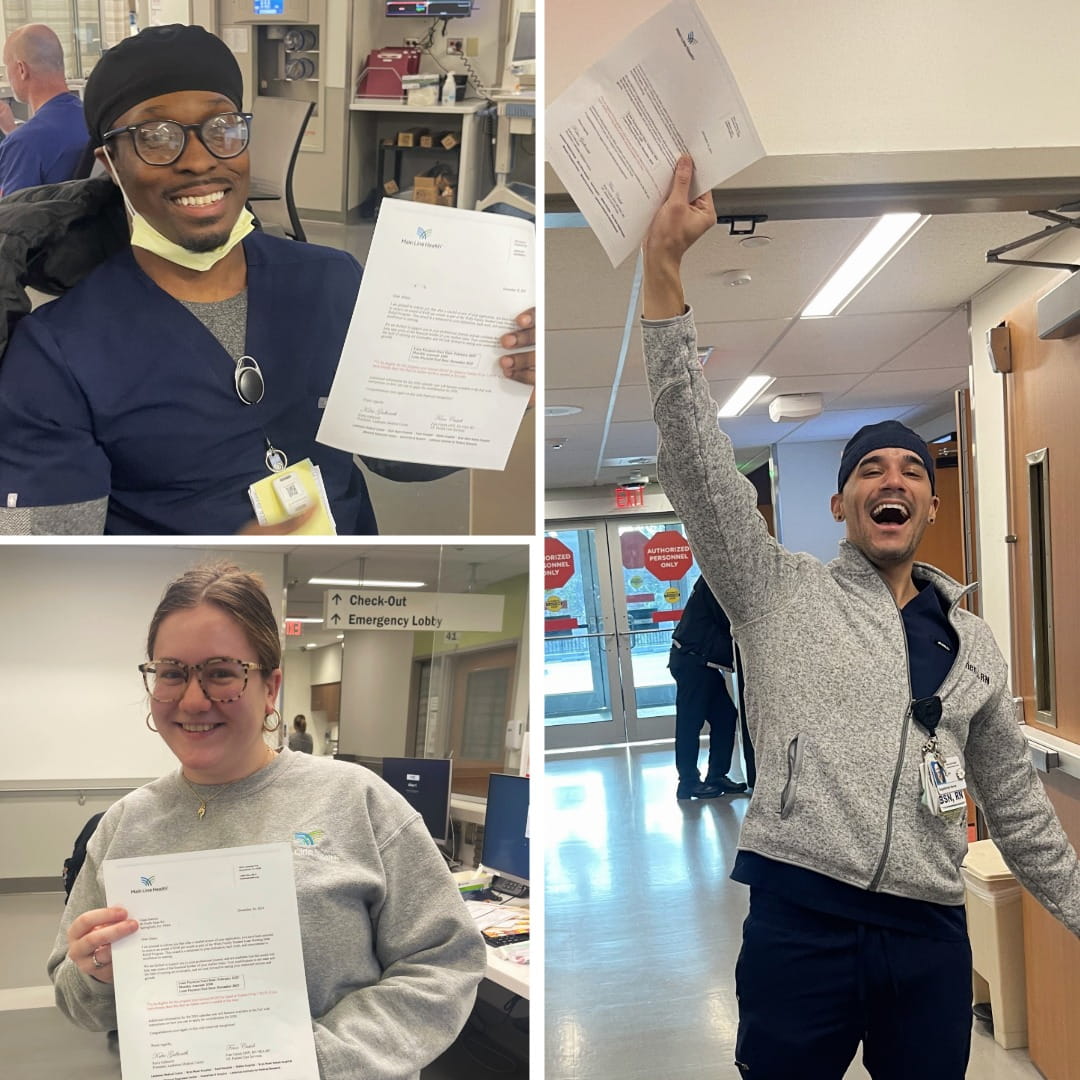 Collage of nurses receiving debt relief scholarships