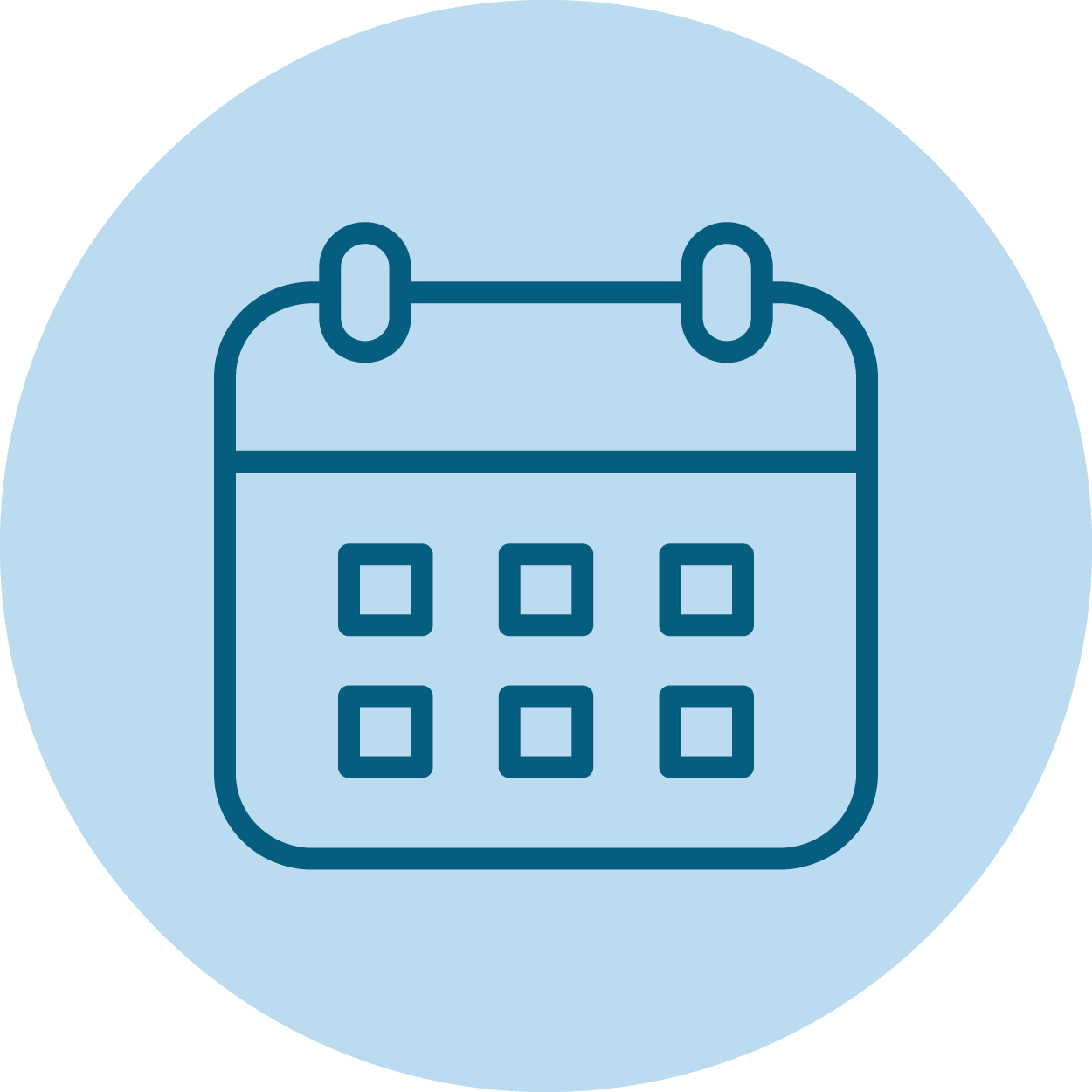 Calendar icon with blue background