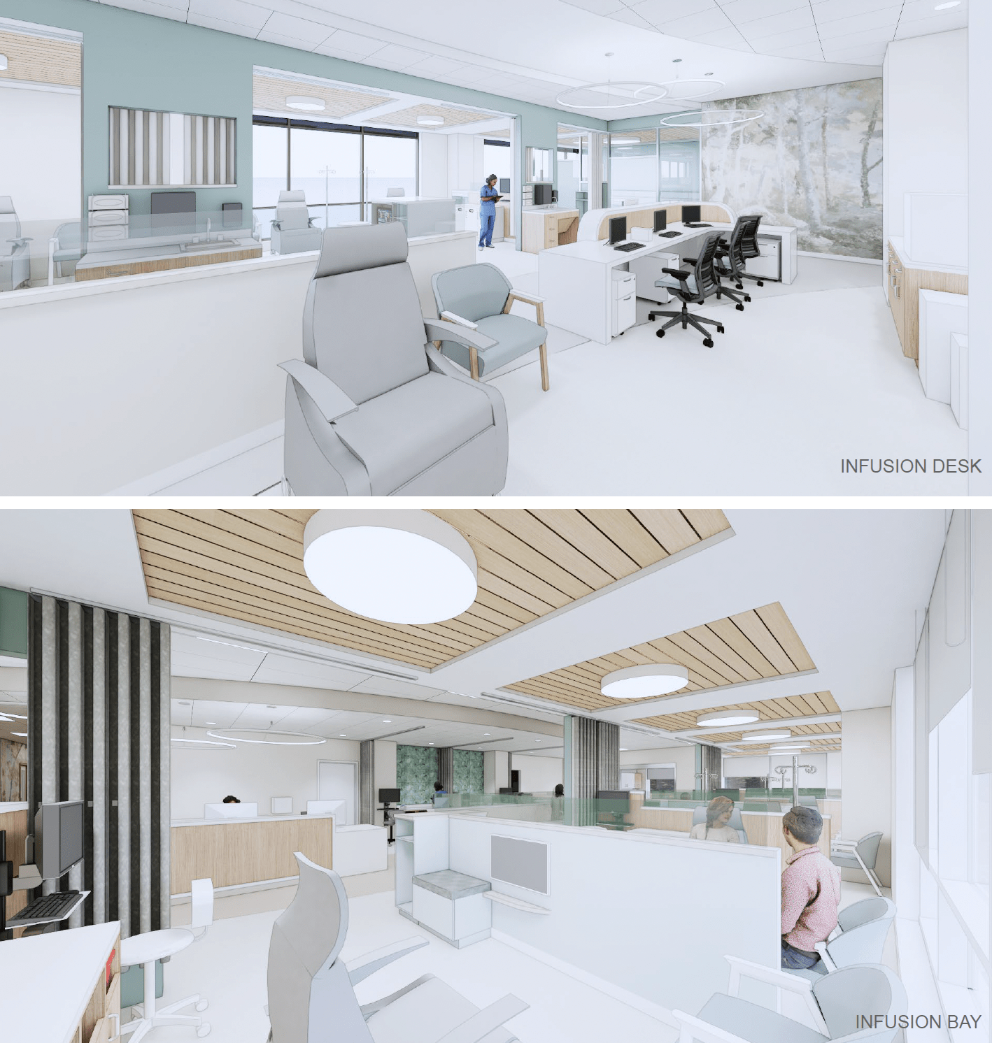 Rendering of the infusion center at Main Line Health Downingtown